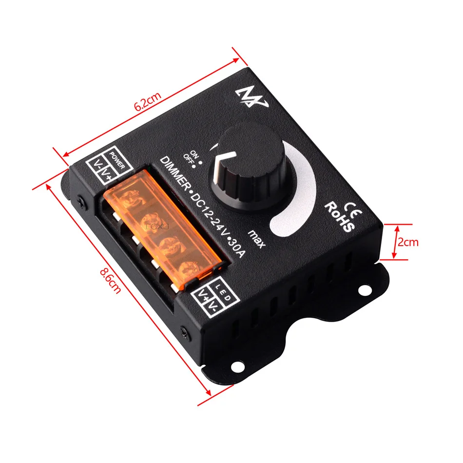 led dimmer switch max ajustável controlador regulador de tensão para iluminação led tira fita lâmpada dimmers