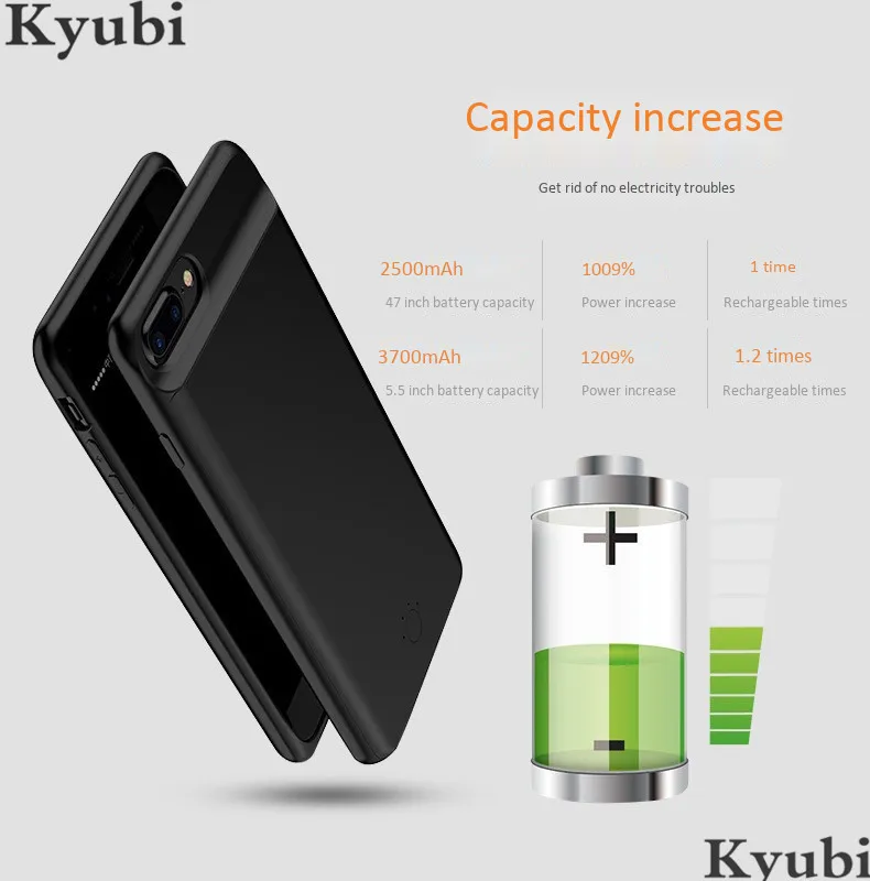 7000 мА/ч чехол с зарядным устройством для iphone 6, 7, 8 plus, внешний портативный беспроводной зарядный чехол для iphone 6, 7, 8 plus