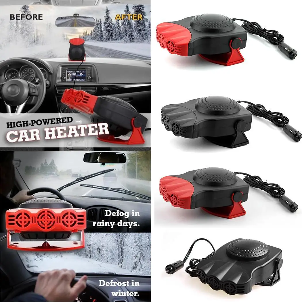 Нагреватель воздуха для автомобиля Defroster 12V отопление 150 Вт красный/черный и 0,4 кг охлаждающая машина