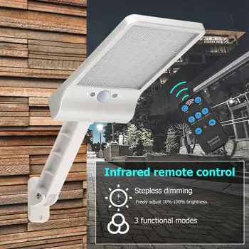 

56LED Solar Motion Sensor Wall Light Outdoor Garden Landscape Courtyard Induction Street Lamp with Remote Control 20x11cm