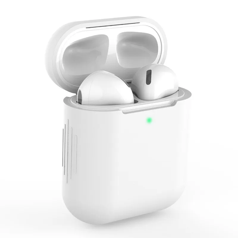 Мягкий силиконовый чехол ярких цветов для Apple Air Pods 2 чехол s для AirPods 2 тонкий противоударный защитный чехол для наушников аксессуар - Цвет: «Лвори»