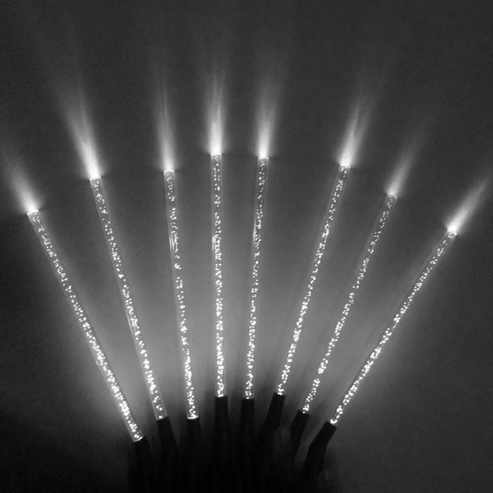 

8pcs DIY Energy Saving Led Stick Shape Yard Garden Decoration Path Acrylic Outdoor Solar Light Crystal Bubble Lawn Waterproof