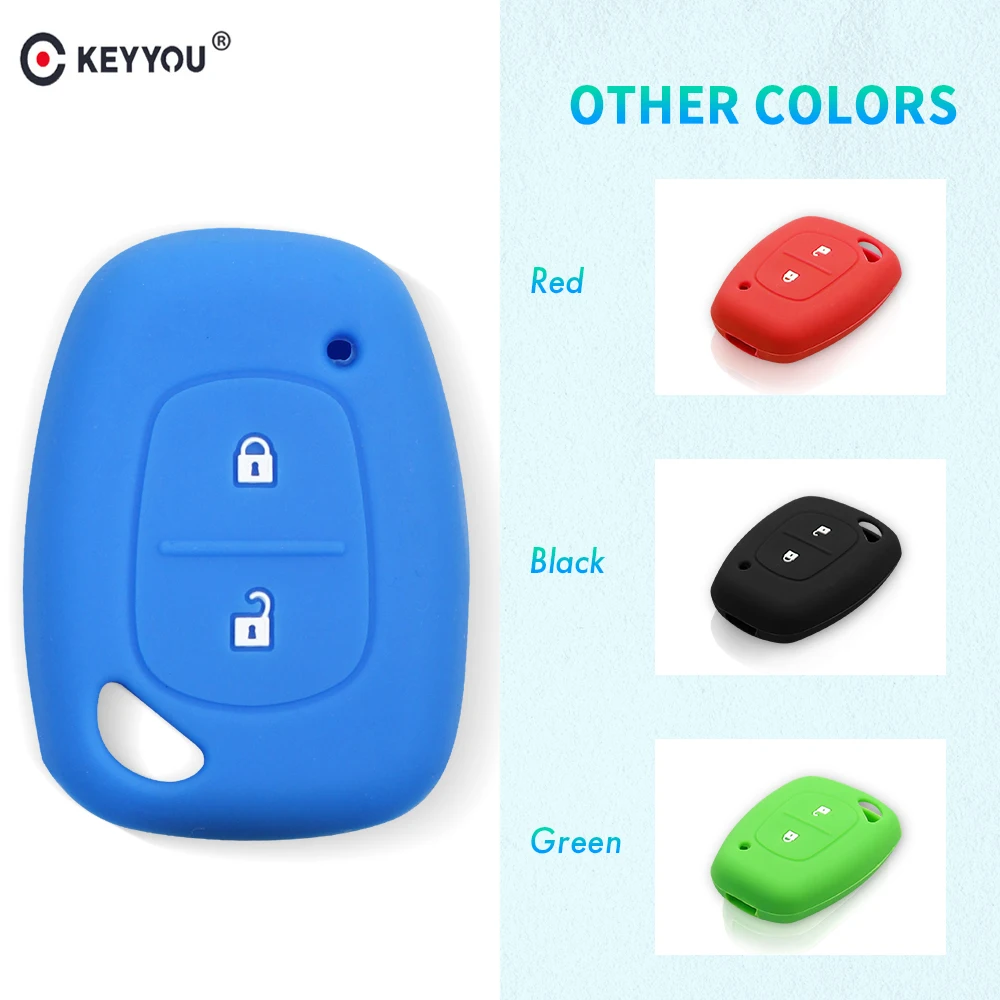 

KEYYOU Silicone Car Key Cover Case For Vauxhall/Opel Vivaro/ Renault Movano Trafic Renault Kangoo 2 Buttons Remote Key Case