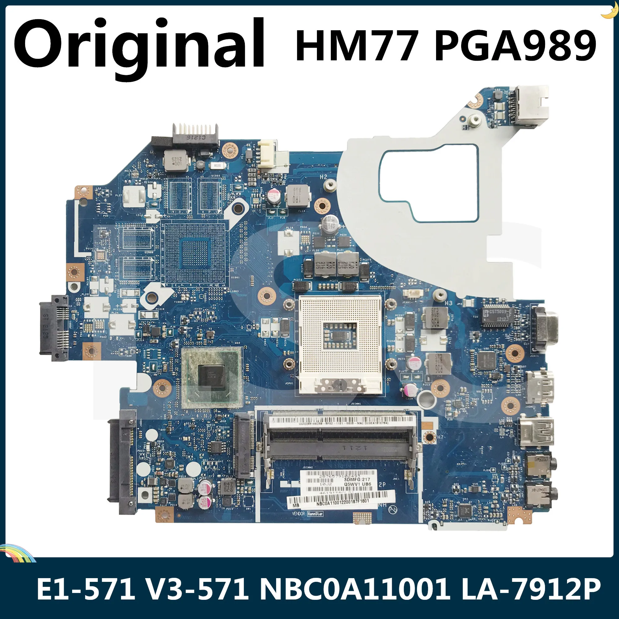 Материнская плата LSC для ноутбука Acer E1-571 NBC0A11001 Q5WV1 V3-571 HM77 PGA989 DDR3 100% протестирована