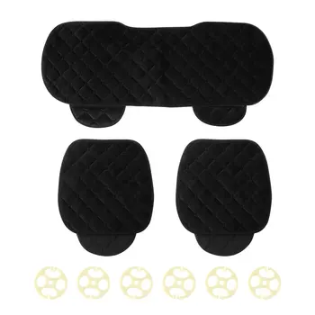 

3Pcs/Set Front/Back Car Seat Pads with Buckles Square Soft Cotton Car Seat Cushion Auto Chair Pad Mat