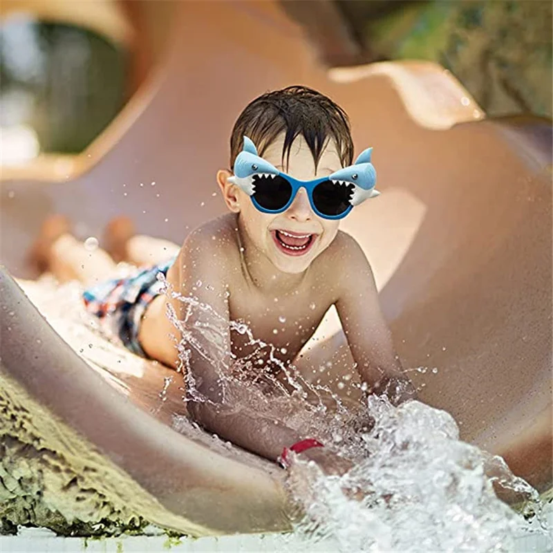 Occhiali Da Sole A Forma Di Squalo Per Bambini - 2 Pezzi In Plastica Per Feste Hawaiane - 2