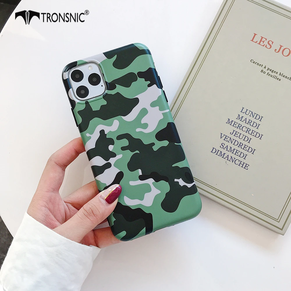 Зеленый камуфляжный чехол для телефона iPhone 11 Pro Max XR XS MAX мягкий матовый военный