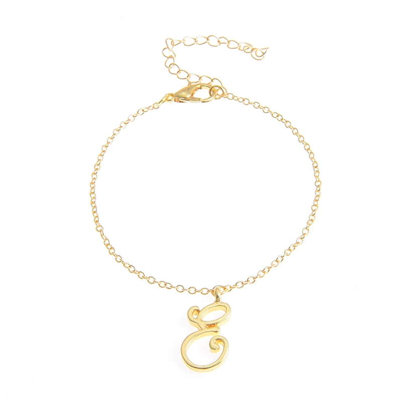 10 шт крошечные монограммы E письмо браслет ювелирные изделия подарок для девочек простой E имя очаровательный браслет с буквой ювелирные изделия