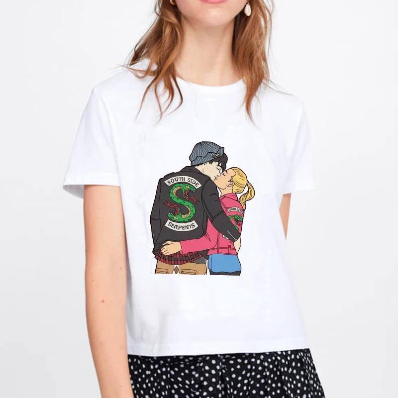 2019 Women T Shirt  Harajuku Top Summer Harajuku Tops South Side Serpents Female T-shirt Riverdale Snake Printed Funny Vintage