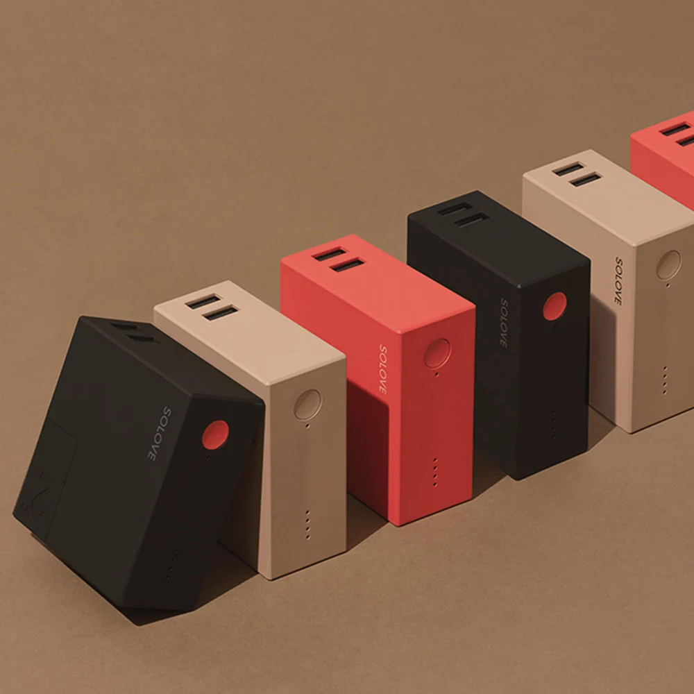Xiaomi SOLOVE портативное зарядное устройство для путешествий W2 складной Универсальный США ЕС Великобритания штекер Адаптер 5000 мАч банк питания USB с двумя выходами