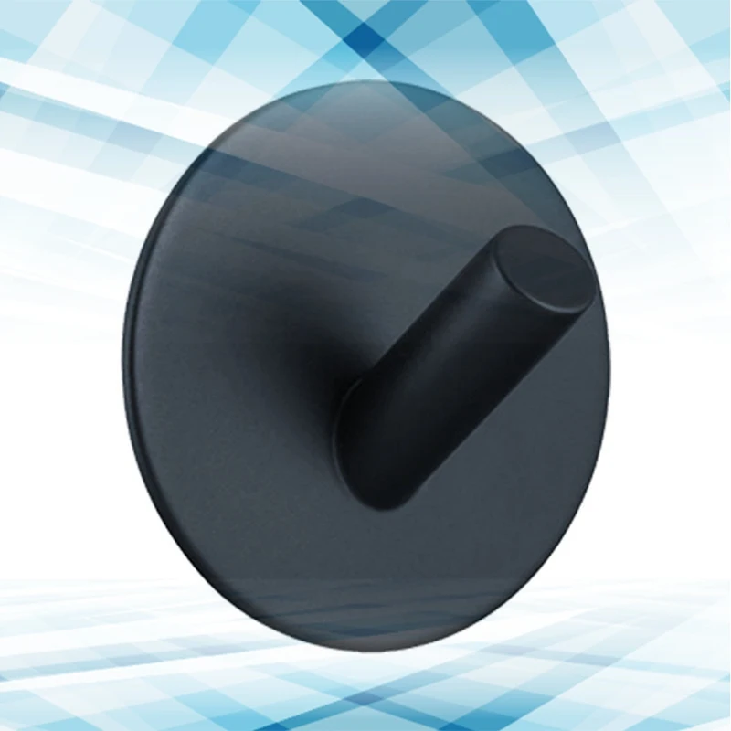 1PC Stainless Steel Single Robe Hook Bathroom Kitchen Garage Home Storage Round Utility Hanger Matte Black