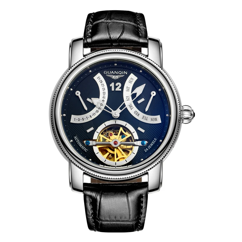 GUANQIN GJ16009 часы для мужчин люксовый бренд Tourbillon дизайн Мужские автоматические