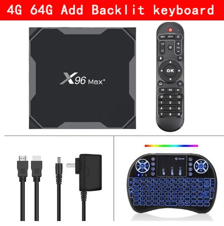 X96 Max plus Smart tv Box Android9.0 четырехъядерный процессор Amlogic S905X3 4 ГБ 32 ГБ 64 Гб 2,4G и 5,0G WIIF BT4.0 1000M 8K HD Netflix телеприставка - Цвет: 4G 64G Add keyboard