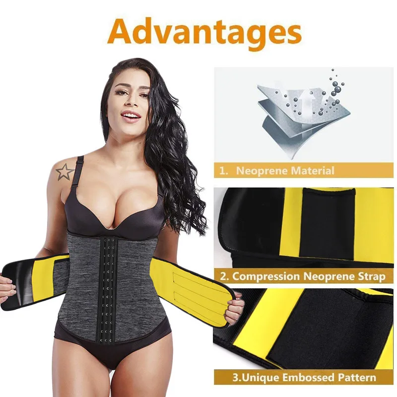 SEXYWG S-6XL Slim Waist Trainer for Women Waist Support Body Shaper Corset Slimming Neoprene Shapewear Strap Plus Size Sport Top