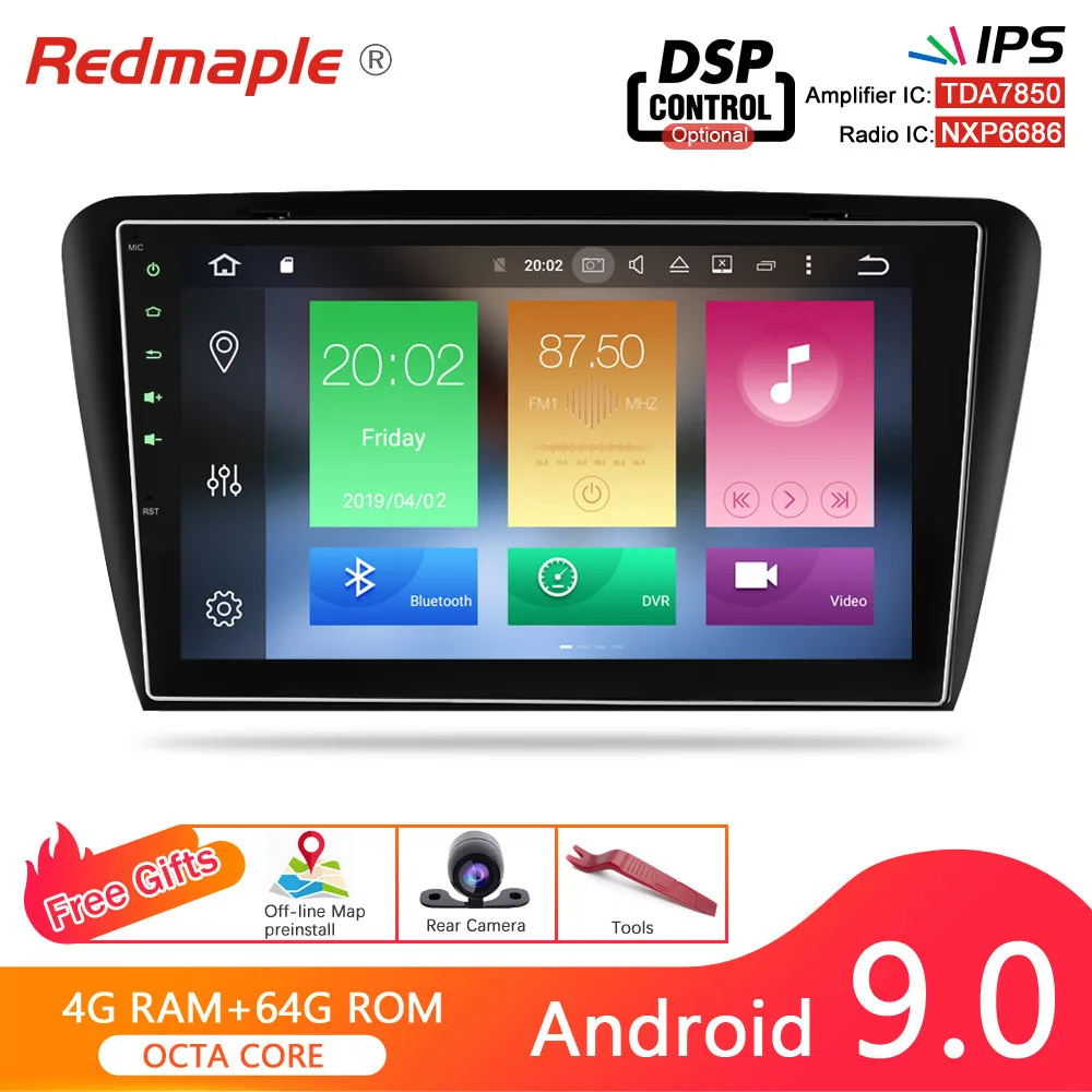 4G ram Android 9,0 автомобильный Радио стерео dvd-плеер для Skoda Octavia A7 2013- Авто аудио gps навигация Видео Стерео Мультимедиа - Цвет: 4G RAM Android 9.0