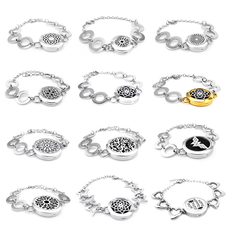 BSH02-11 Essential Oil Diffuser Locket Bracelet