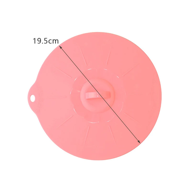 Силиконовые вскипятить над разливом крышка/консервационная крышка/крышка сковороды/печь безопасна вместо пластиковой обертки - Цвет: 19.5cm Pink