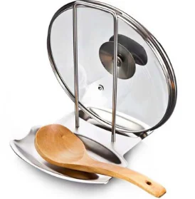 

Stainless steel pot lid rack spatula tray soup spoon rack cutting board rack vertical kitchen rack with drain tray storage