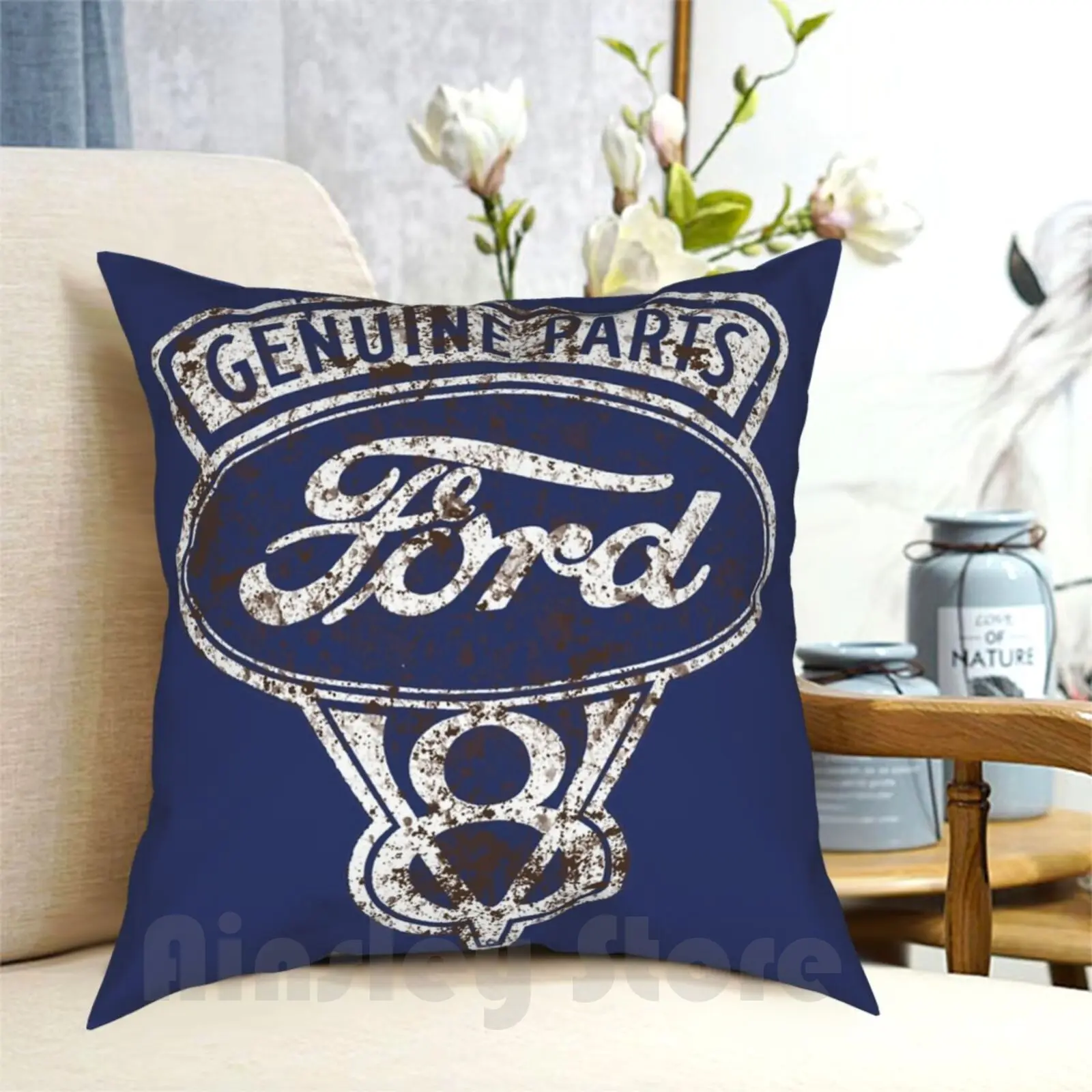 

Масляная окрашенная Подушка, мягкая подушка для дома с рисунком, ретро, винтажные детали автопроизводителя, автомагазин, масло