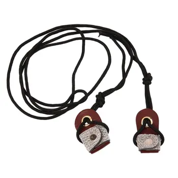 

Archery Recurve Bow String Long Bow Stringer Black Leather Rope Tool Leather tip Cups with Nylon Cord Hunting Accessories