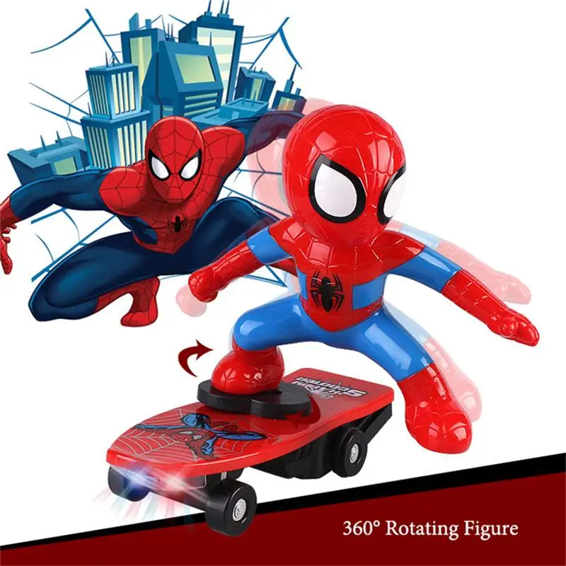 

Spider Man Stunt Scooter Charge Wireless Remote Control Toy Car For Children RC Car Rotating Scooter Kids Birthday Gift