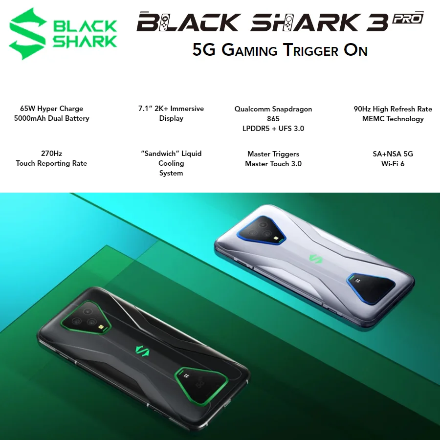 NEW Global Version Xiaomi Black Shark 3 Pro 5G Game Phone 7.1 NEW Global Version Xiaomi Black Shark 3 Pro 5G Game Phone 7.1