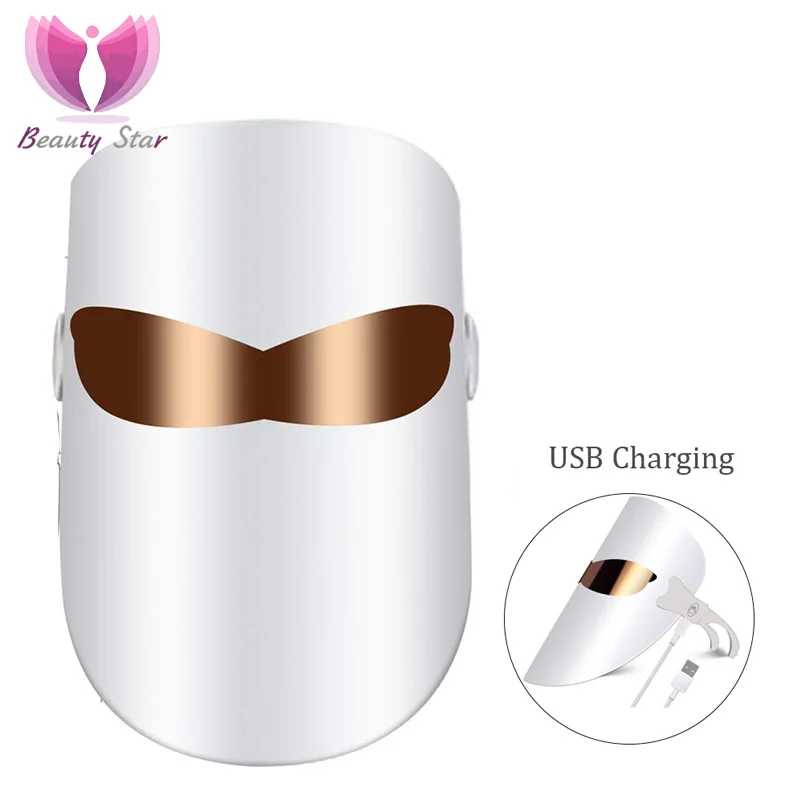 

Beauty Star Photon LED Facial Mask 3 colors Light Skin Care Rejuvenation Photon Therapy Face Mask Acne Treatment LED Facial Mask