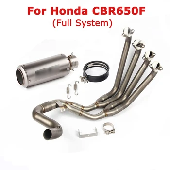 

For Honda CBR650F Motorcycle Exhaust Muffler Tail Pipe 51MM Front Header Link Pipe Whole System Stainless Steel