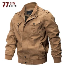 77City Killer военная куртка-бомбер для мужчин весна осень хлопок мужские куртки и пальто весна Air Force Cargo пальто размер M-6XL