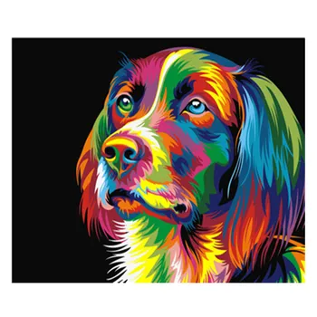 

Dog DIY Oil Painting by Numbers Canvas Picture Acrylic Canvas Painting Drawing by Numbers Coloring Numbers Animal Wall Art Décor