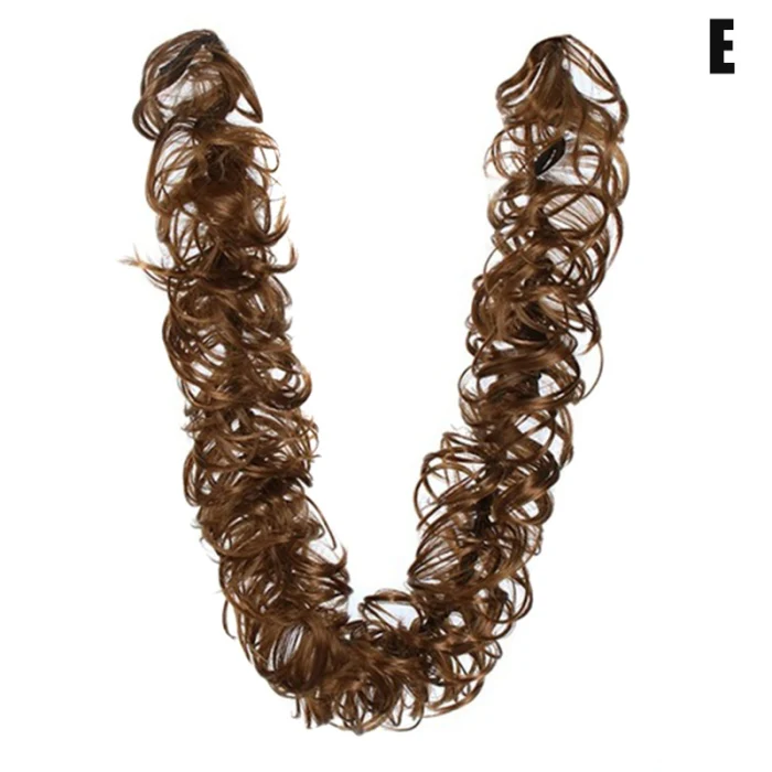 Кудрявые тепловые волосы булочки стойкие синтетические шиньоны эластичная резинка для волос удлиняющие волнистые грязные натуральные головные уборы длинный хвост