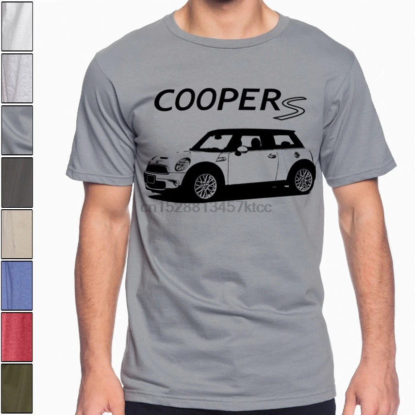 Мини Купер S R56 силуэт гонщик мягкая хлопковая Футболка разноцветные модные