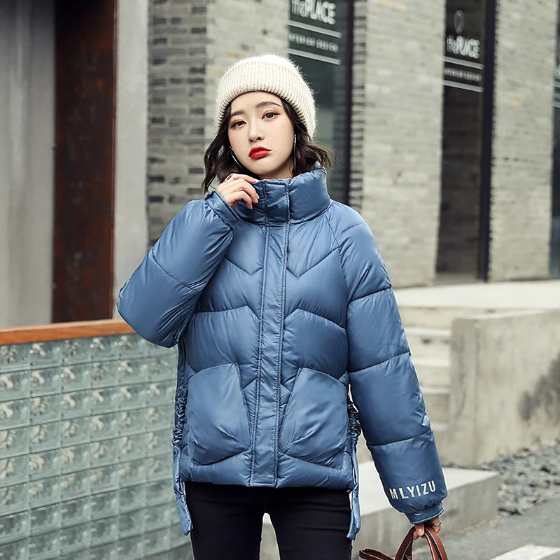 

Fashion Bubble Coat Solid Standard Collar Oversized Short Jacket Winter Autumn Female Puffer Jacket Parkas Mujer 2020