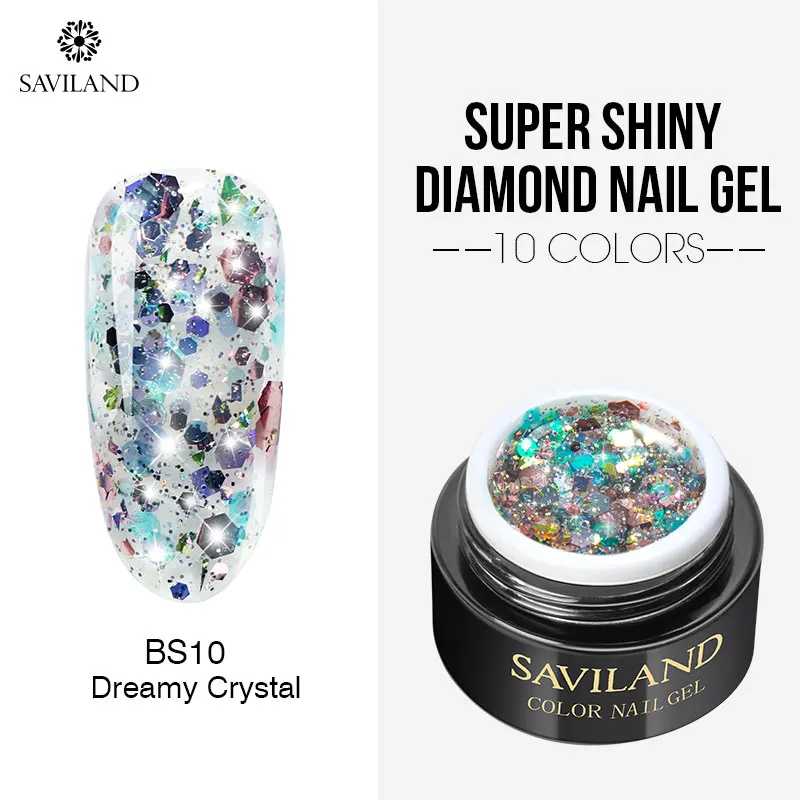Saviland гель для ногтей с блестками, лак для ногтей, очаровательный чистый цвет, УФ светодиодный гель для рисования ногтей, цветной лак для ногтей - Цвет: BS10