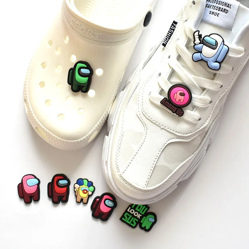 Amongin Us Shoelaces Decorative Shoe Buckle Button Game Toys Figures Accessories Cartoon for Children Adults Shoe Clip Toy