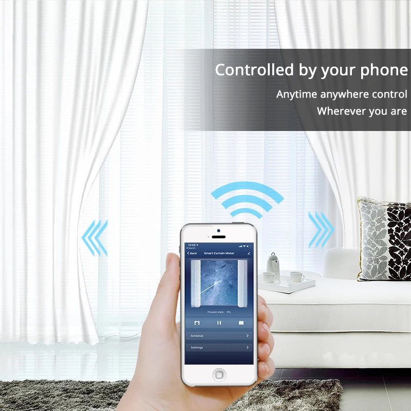 Умная автоматическая система управления занавесками Wi Fi моторизованное