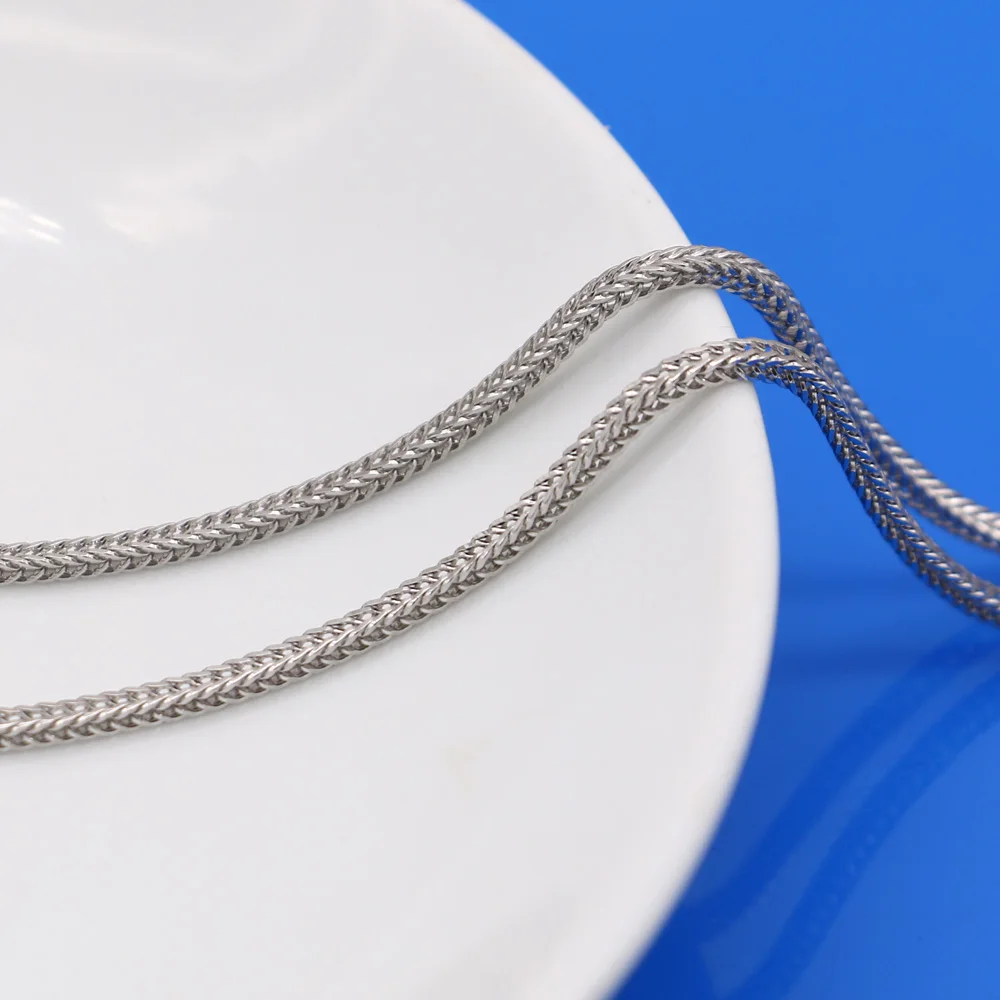 Men Genuine 100% 925 Sterling Silver Box Link & Chopint Chain Necklace With 16-27 Inches (2mm Wide) Man Choker Fine Jewelry