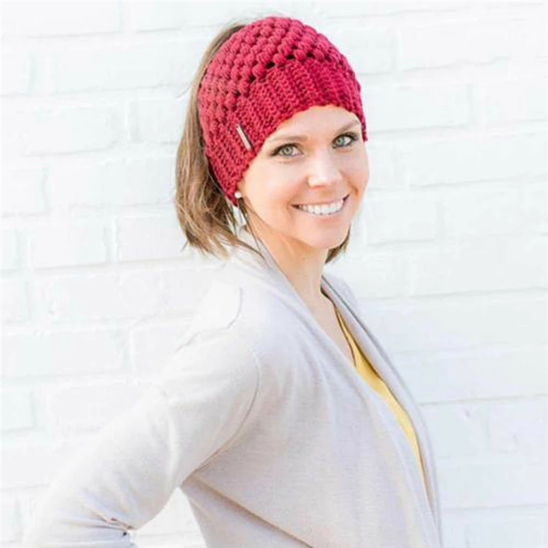 Прямая сделка американская Леди Beanie Tail грязная мягкая шапка с помпоном хвост Эластичный вязаный крючком шапочки