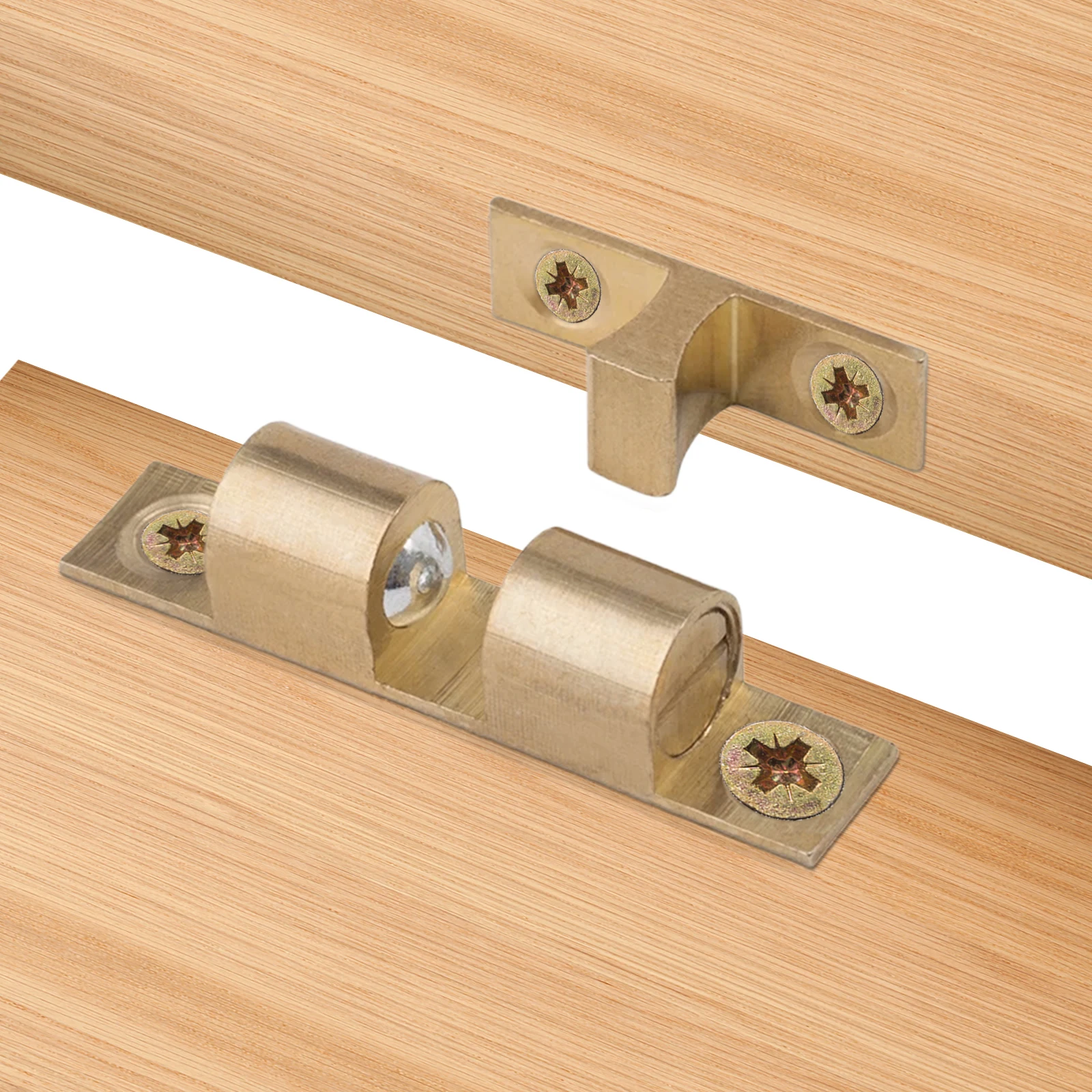 Magnetic Suction Card Buckle Ornament Toilet Furniture Door Hardware Solid Brass Spring Ball Catch Free Screws