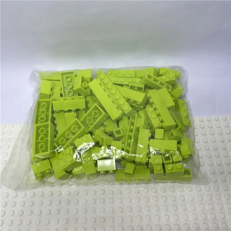 

100PCS/Lot Bulk Building Blocks DIY Bricks Accessories Set Creative Toys Rainbow Color Educational Small Bricks Toy 9 Models