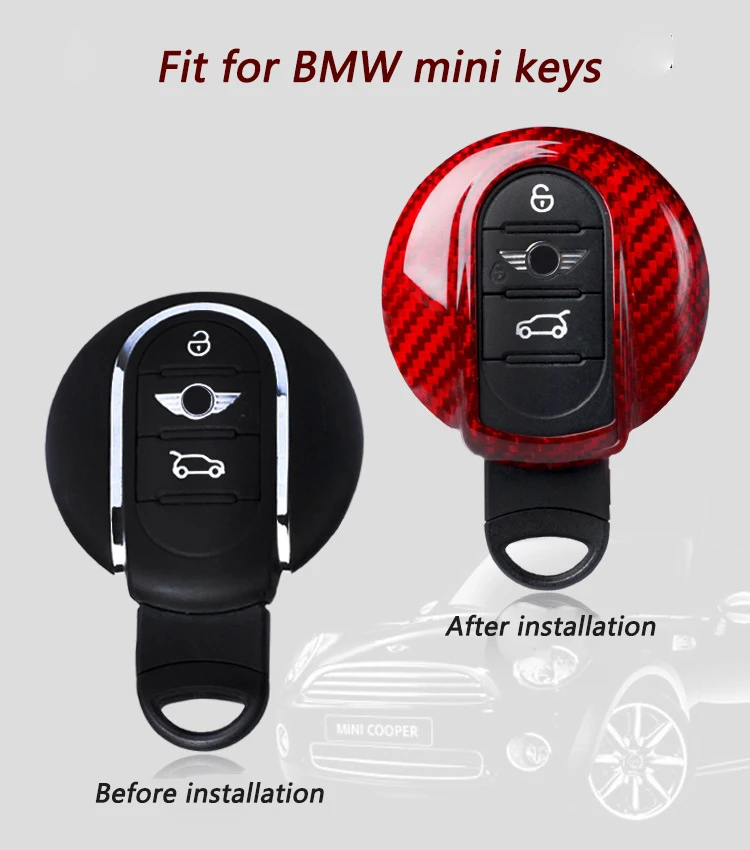 Чехол для ключей автомобиля из углеродного волокна для BMW MINI Cooper F54 F55 F56 R56 R57 R58 R59 R60 R61, автомобильный держатель для ключей, чехол, стильные аксессуары