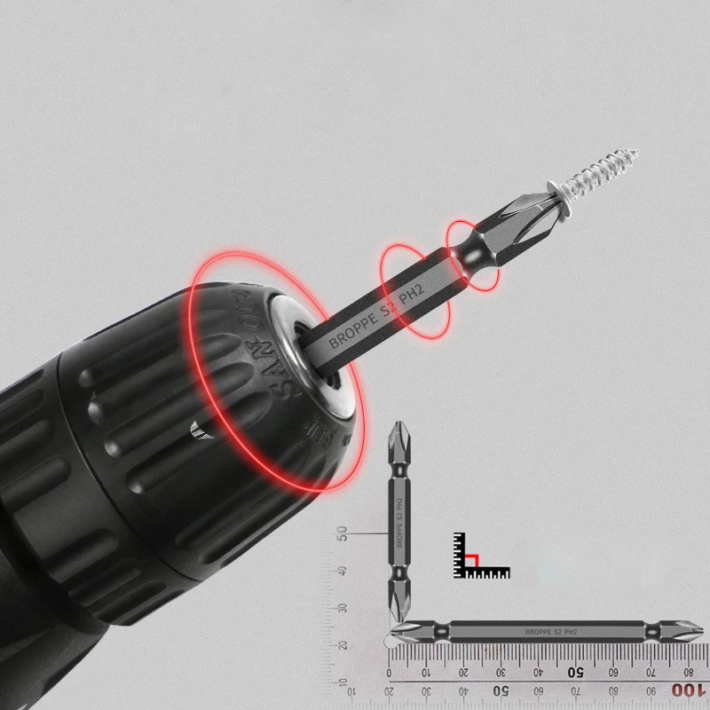 5 шт. с двойной головкой крестообразная отвертка бит 65mmS2 стальной Магнитный