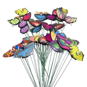 

BEAU-Butterfly Stakes, 100Pcs 7cm Garden Butterfly Stakes Decor Outdoor Yard Patio Planter Flower Pot Spring Garden