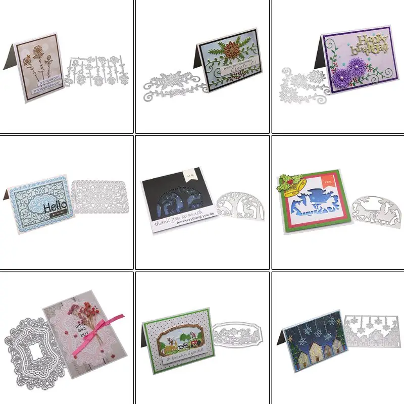  Hollow Invitation Lace Metal Cutting Dies Stencil DIY Scrapbooking Album Stamp Paper Card Embossing - 4.00016E+12