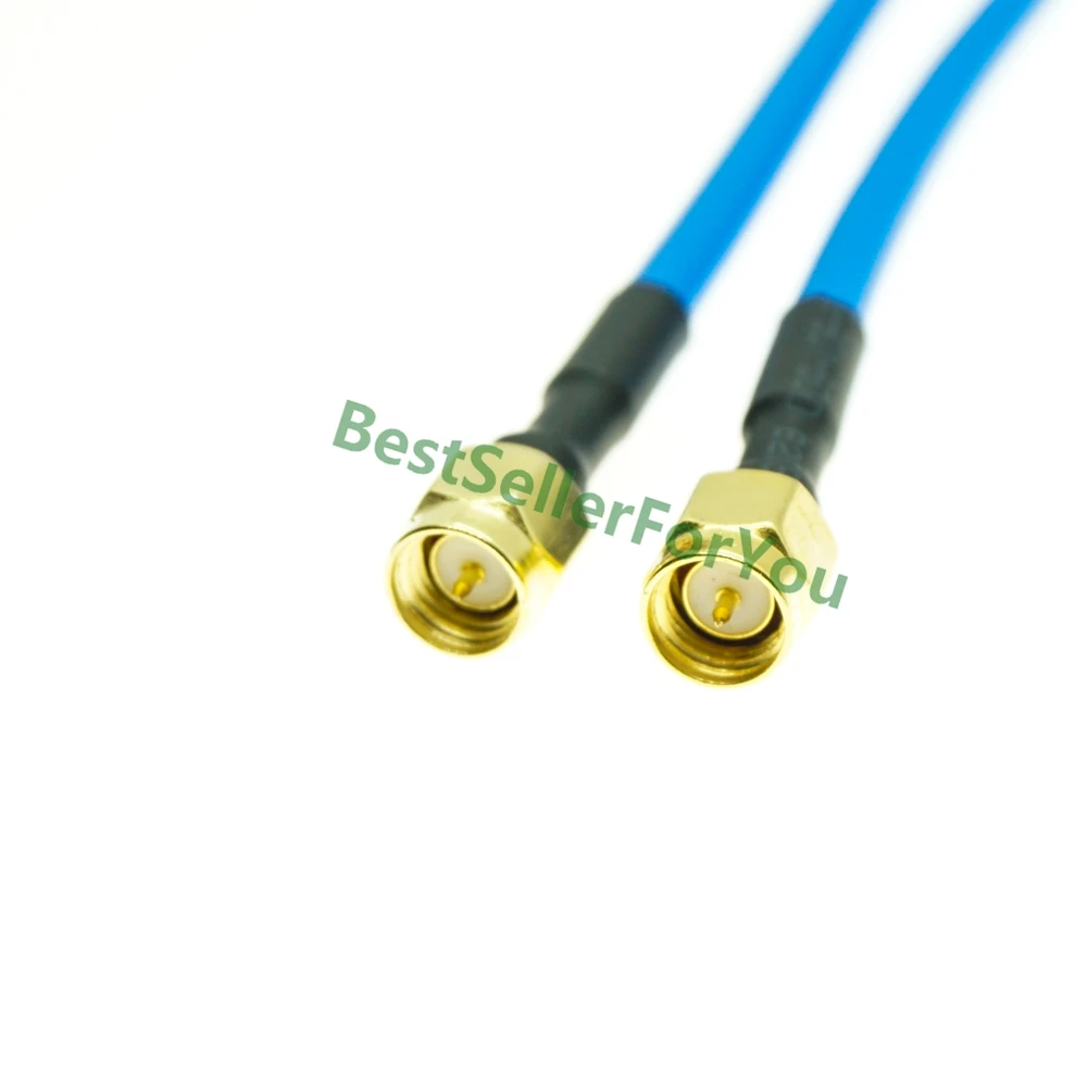 

New SMA Male to SMA Male Plug Straight Connector RF Coax Coaxial Pigtail Semi-rigid Cable RG402 Blue