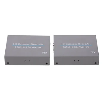 

Splitter Transmitter Receiver with IR Re-transmission 200M H.264 HD Extender Over ONE CAT 5E/6 Modulator Black