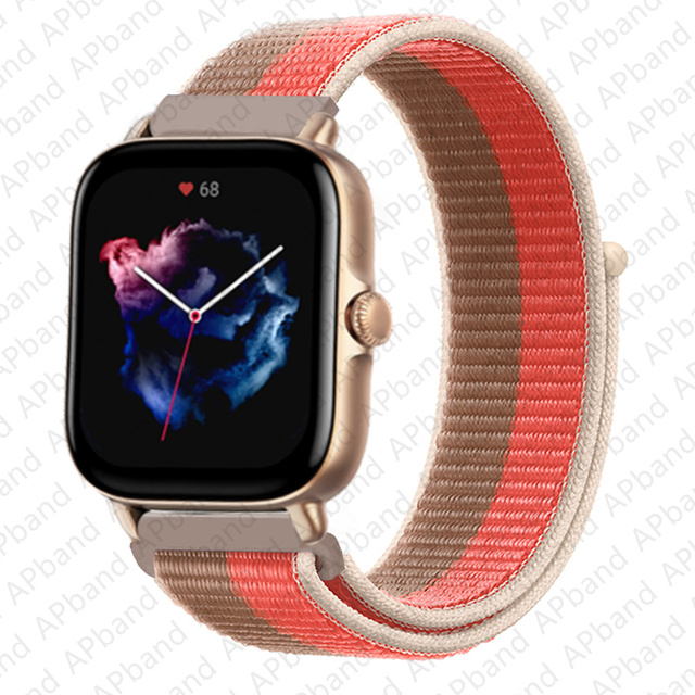 Nylon band For Amazfit GTS/2/2e/GTS2 Mini/GTR 3 Pro 42mm/47mm/GTR2/2e/stratos 2/3 Sport Loop Bracelet Amazfit bip strap