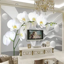 Пользовательские фото обои Papel де Parede 3D геометрический круг мяч цветы Современная гостиная диван ТВ фон настенная бумага