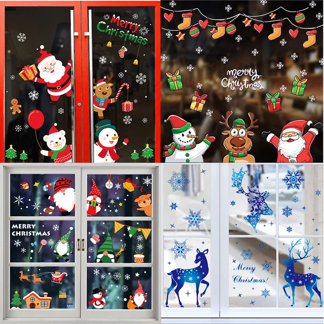 1pc Christmas Snowflake Decor Window Sticker Waterproof Removable Glass  Door Scene Setting Decoration Sticker For Shop Display