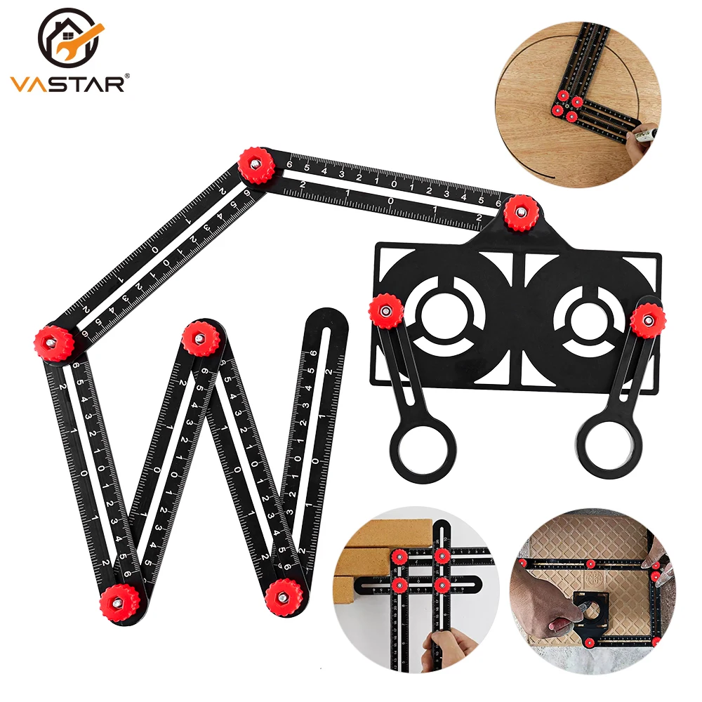 12/9/6 Fold Aluminium Alloy Angle Ruler Finder Measuring Perforated Mold Template Tool Izer Locator Drill Guide Tile Hole | Инструменты
